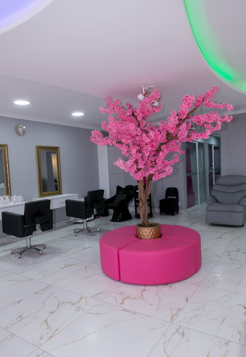Espaço de cabelo e maquiagem
